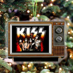 TV Set KISS Music Group Retro Christmas Tree Holiday Ornament NEW